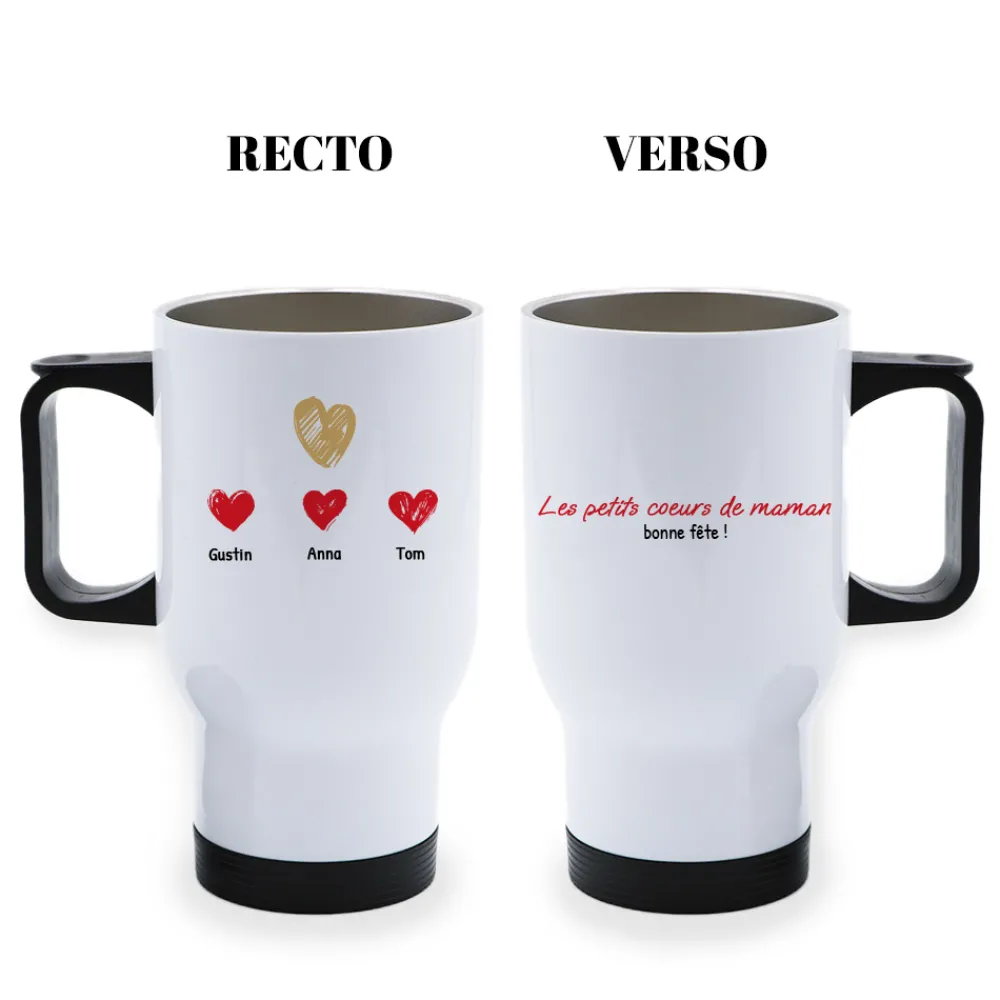 Mug isotherme personnalisé - Maman et ses petits coeurs|Cadeaux.com Best