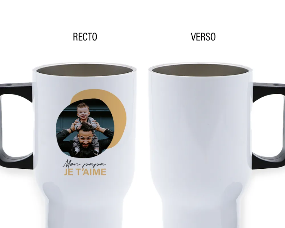 Mug isotherme personnalisé Photo et Message|Cadeaux.com Outlet