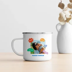 Mug émaillé personnalisé - Eclats de Couleurs|Cadeaux.com Best
