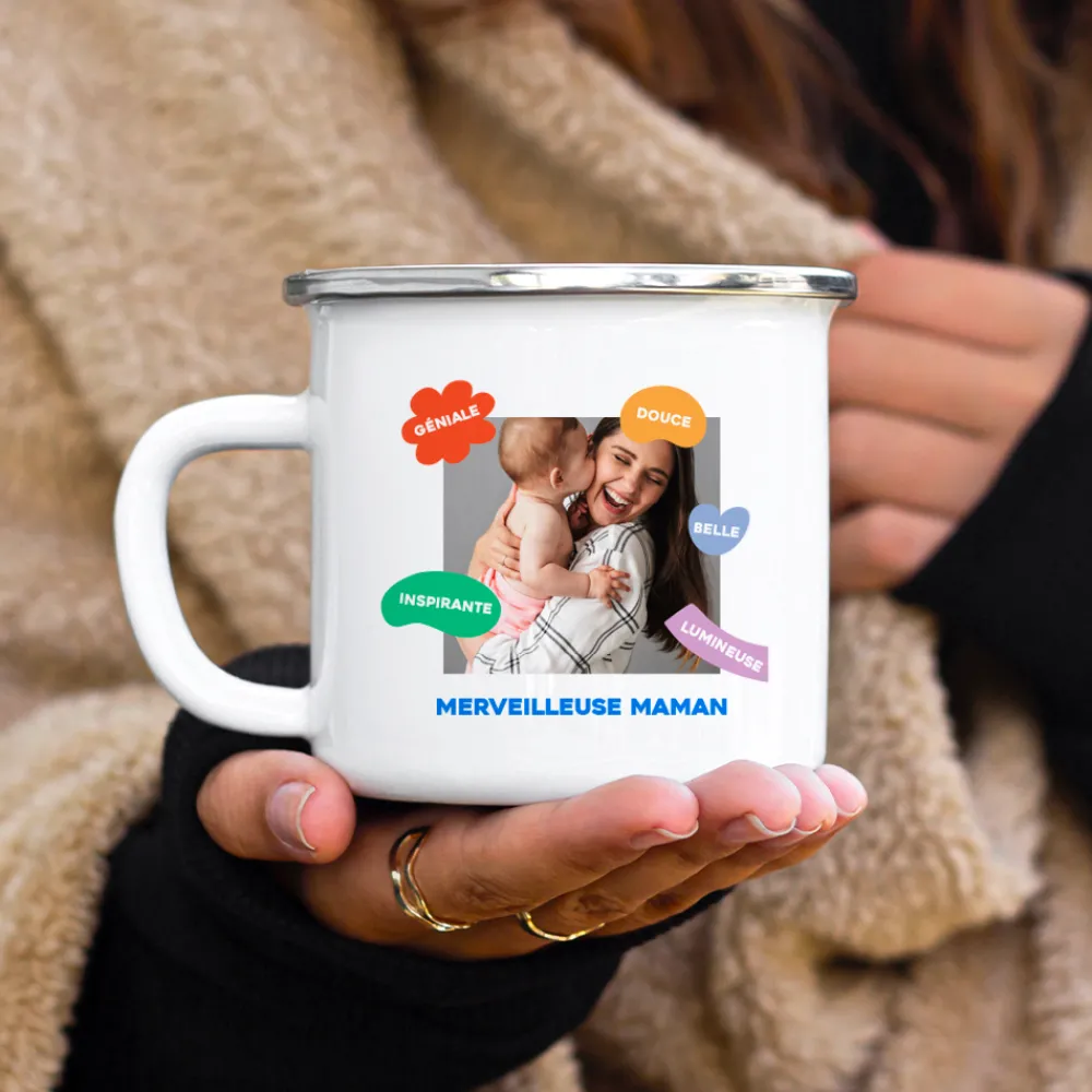 Mug émaillé personnalisé - Eclats de Couleurs|Cadeaux.com Best