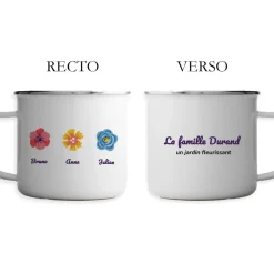 Mug émaillé personnalisé - Famille fleurs|Cadeaux.com Online