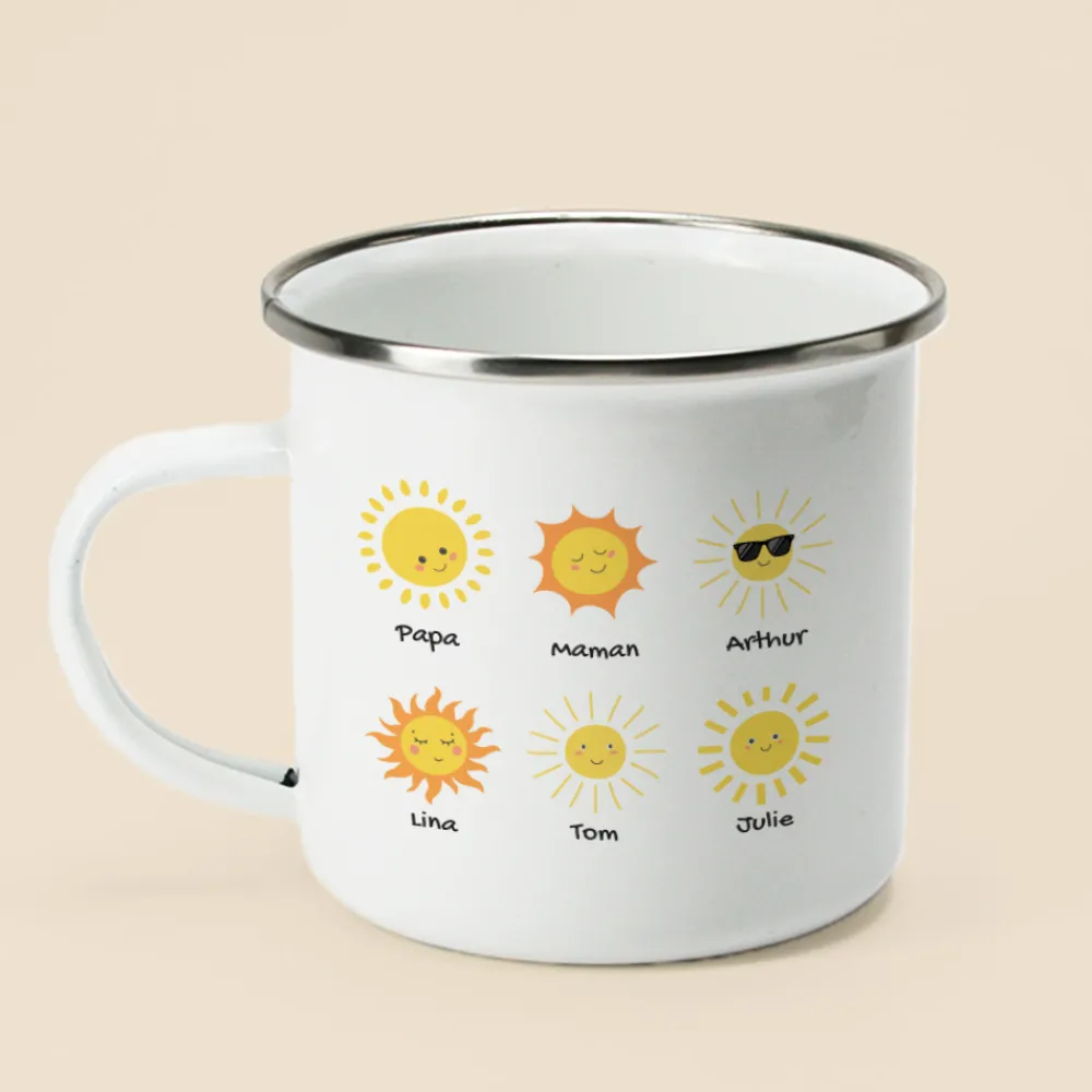 Mug émaillé personnalisé - Famille soleils|Cadeaux.com Clearance