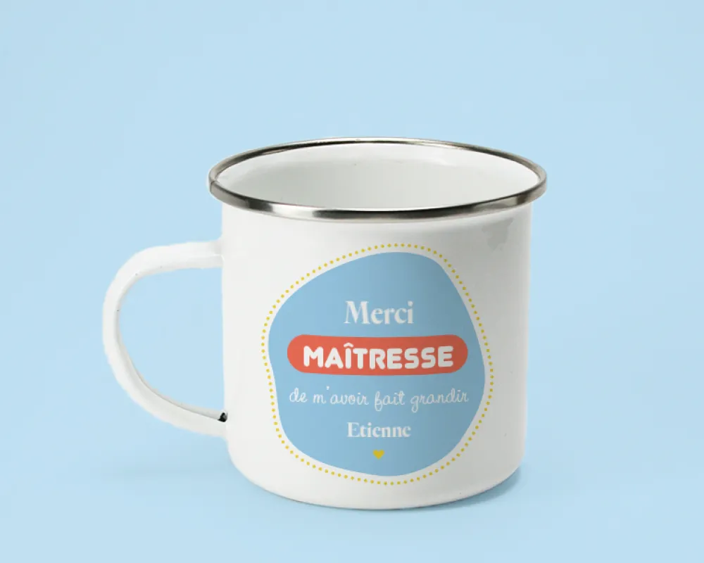 Mug émaillé personnalisé - L'Ecole est Finie|Cadeaux.com Sale