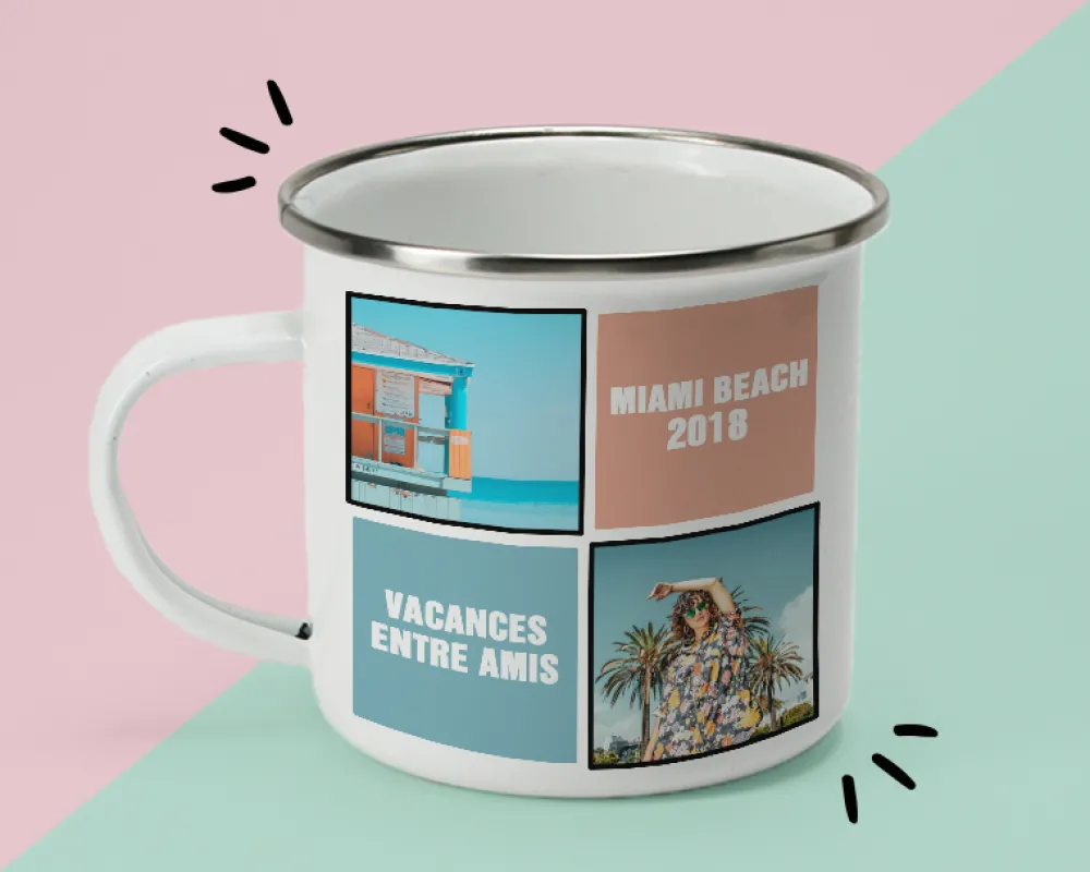 Mug émaillé personnalisé - Photos souvenirs|Cadeaux.com Sale