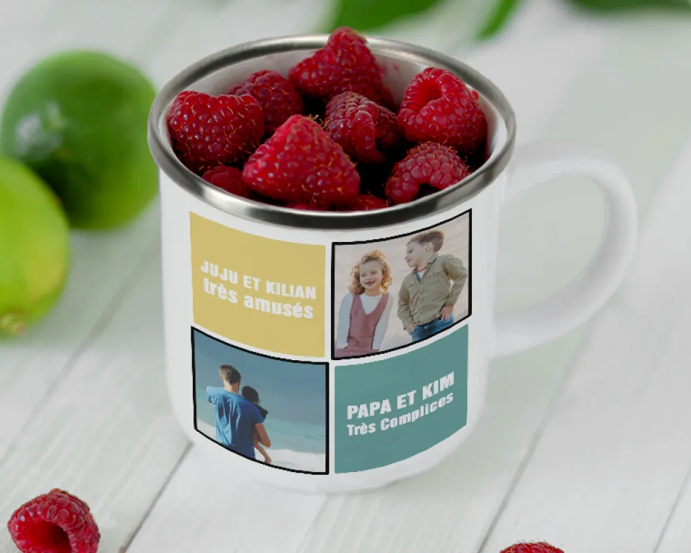 Mug émaillé personnalisé - Photos souvenirs|Cadeaux.com Sale
