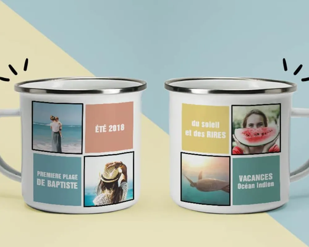 Mug émaillé personnalisé - Photos souvenirs|Cadeaux.com Sale