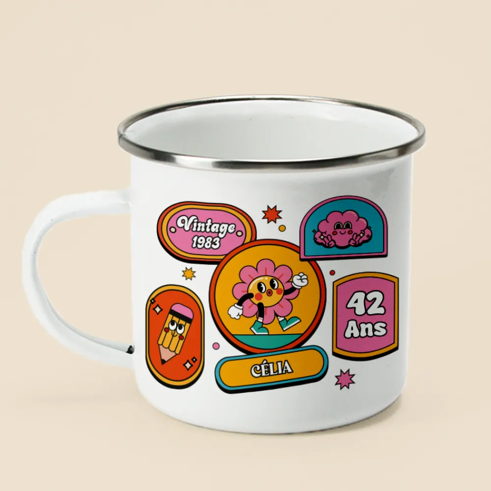 Mug émaillé personnalisé - Stickers Rétro|Cadeaux.com Clearance