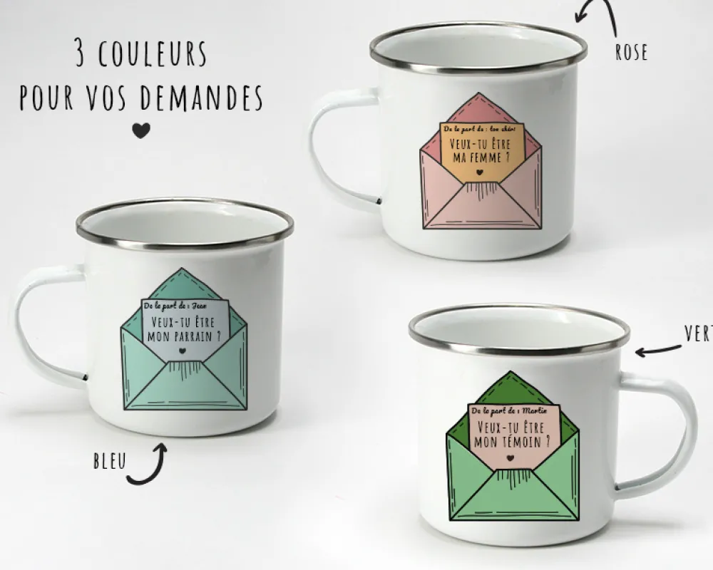 Mug émaillé personnalisé - Veux-tu être ... ?|Cadeaux.com Outlet