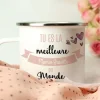 Mug émaillé personnalisé femme - Meilleure du monde|Cadeaux.com Online