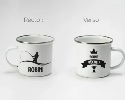 Mug émaillé personnalisé prénom - Pêcheur|Cadeaux.com Discount