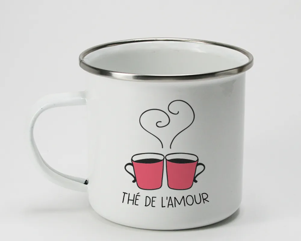 Mug émaillé personnalisé prénoms couple - Coeur|Cadeaux.com Best