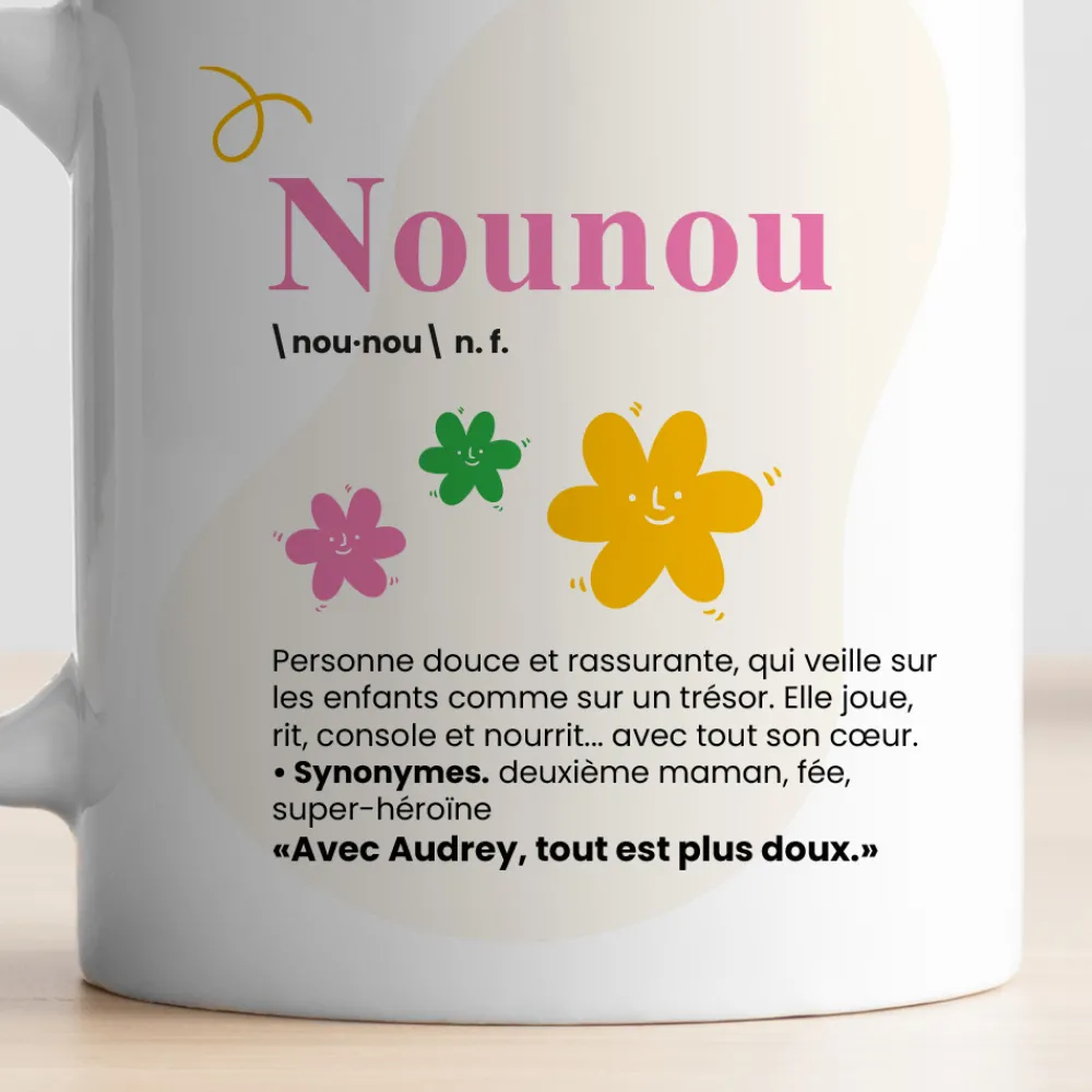 Mug personnalisé - Définition Nounou|Cadeaux.com Best