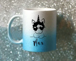 Mug personnalisé à paillettes - Licorne|Cadeaux.com