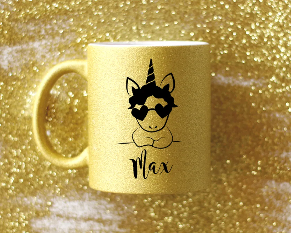 Mug personnalisé à paillettes - Licorne|Cadeaux.com