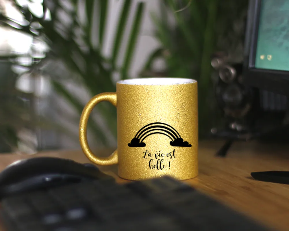 Mug personnalisé à paillettes - Licorne|Cadeaux.com
