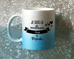 Mug personnalisé à paillettes - Meilleure du monde|Cadeaux.com Outlet