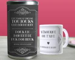Mug personnalisé avec boîte à thé - Message|Cadeaux.com Outlet