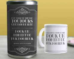 Mug personnalisé avec boîte à thé - Message|Cadeaux.com Outlet