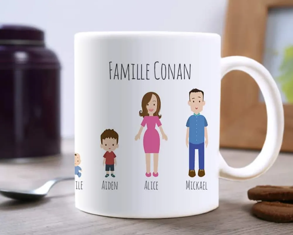 Mug personnalisé famille - Family Circus|Cadeaux.com New