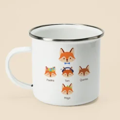 Mug personnalisé émaillé - Papa Renard et sa meute|Cadeaux.com Discount