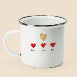 Mug personnalisé émaillé - Papa et ses petits coeurs|Cadeaux.com Hot