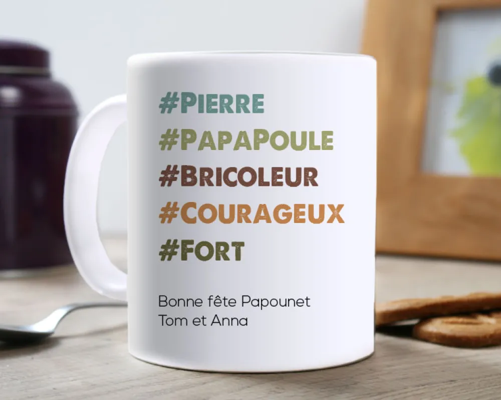Mug personnalisé message - Hashtag|Cadeaux.com Hot