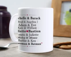 Mug personnalisé prénoms - Couples Célèbres|Cadeaux.com