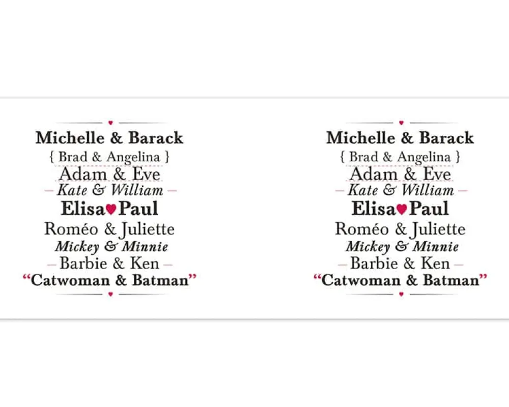 Mug personnalisé prénoms - Couples Célèbres|Cadeaux.com