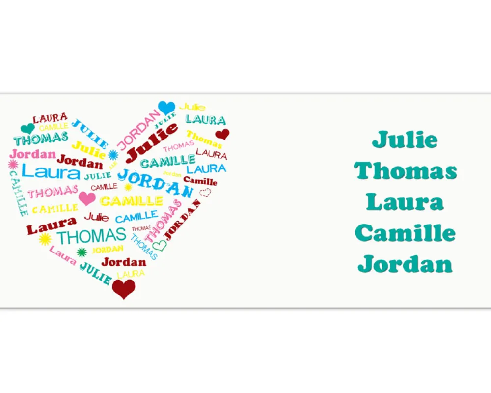 Mug personnalisé prénoms - Coeur Famille|Cadeaux.com Discount