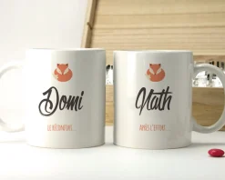 Mugs personnalisés avec boîte à thé - Prénoms Couple|Cadeaux.com Best