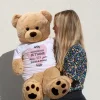 Ours en peluche géant personnalisable - Aujourd'hui je t'aime depuis... jours|Cadeaux.com