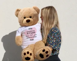 Ours en peluche géant personnalisable - Aujourd'hui je t'aime depuis... jours|Cadeaux.com