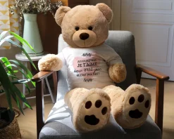 Ours en peluche géant personnalisable - Aujourd'hui je t'aime depuis... jours|Cadeaux.com
