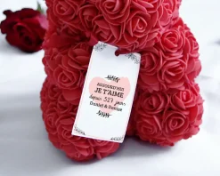 Ours en roses avec carte personnalisée - Aujourd'hui je t'aime depuis|Cadeaux.com Outlet