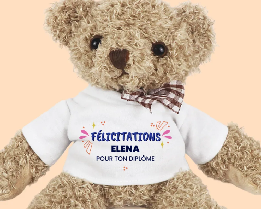 Ourson en peluche personnalisable - Félicitations|Cadeaux.com Online