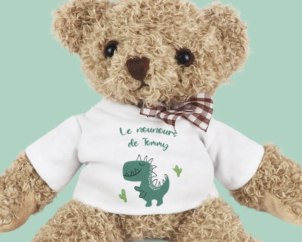 Ourson en peluche personnalisable - Dinosaure|Cadeaux.com New