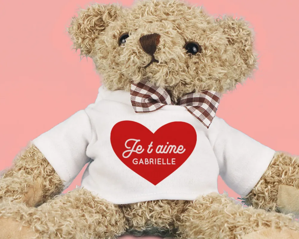 Ourson en peluche personnalisable - Je t'aime|Cadeaux.com Sale