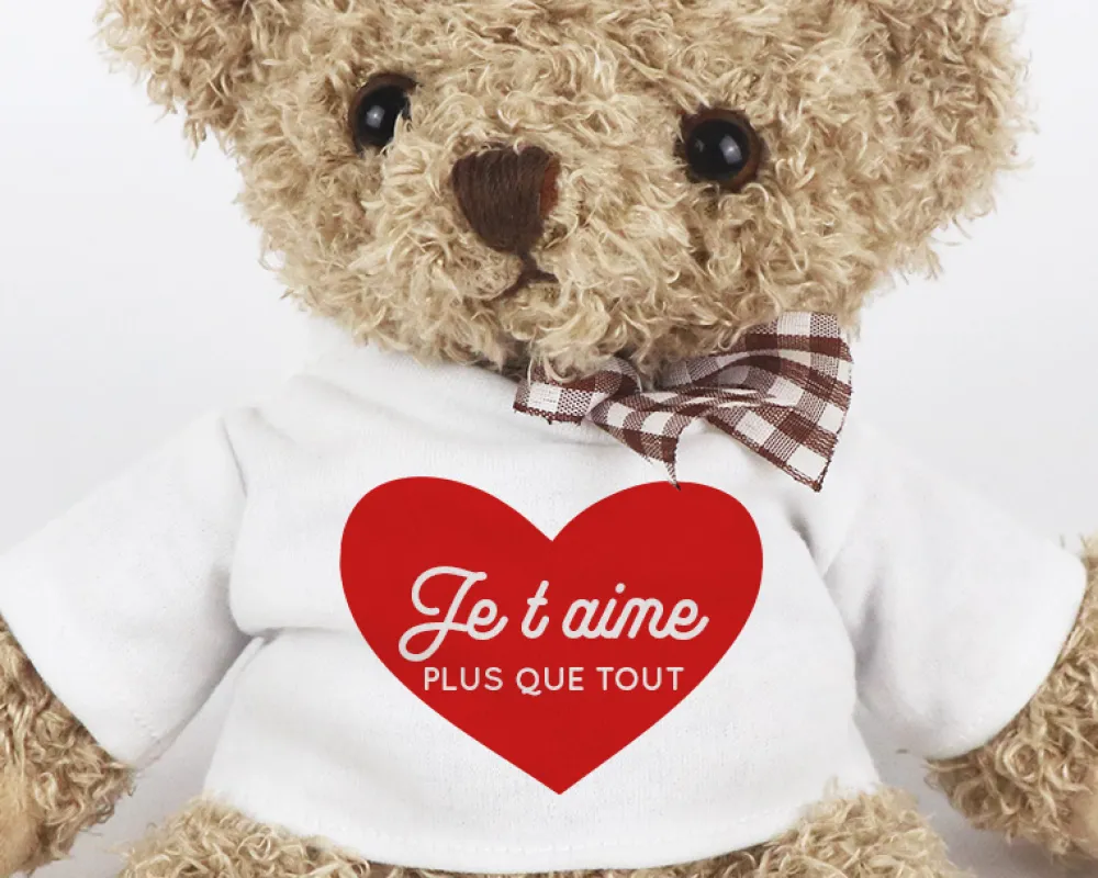 Ourson en peluche personnalisable - Je t'aime|Cadeaux.com Sale