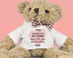 Ourson personnalisé - Aujourd'hui je t'aime depuis X jours|Cadeaux.com