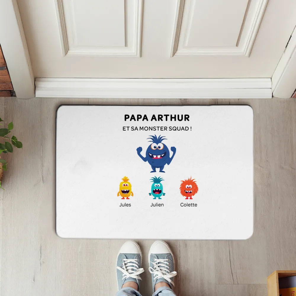 Paillasson personnalisé - Famille Monstres|Cadeaux.com Discount