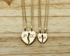 Pendentif personnalisé Coeur à Partager - Plaqué Or 14 carats|Cadeaux.com Online
