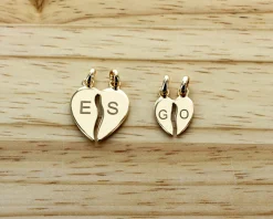 Pendentif personnalisé Coeur à Partager - Plaqué Or 14 carats|Cadeaux.com Online