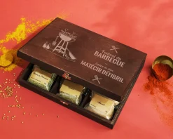 Petit coffret d'épices gravé Festival du barbecue - 9 épices du monde|Cadeaux.com Outlet