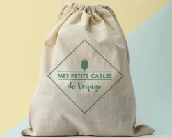 Petit Pochon Personnalisable - Rangement Câbles et Chargeurs|Cadeaux.com Best