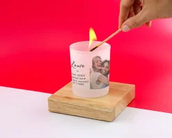 Photophore en verre personnalisé - Photo et message|Cadeaux.com Discount