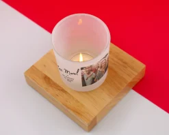 Photophore en verre personnalisé - Photo et message|Cadeaux.com Discount