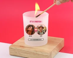 Photophore personnalisé - It's a match|Cadeaux.com