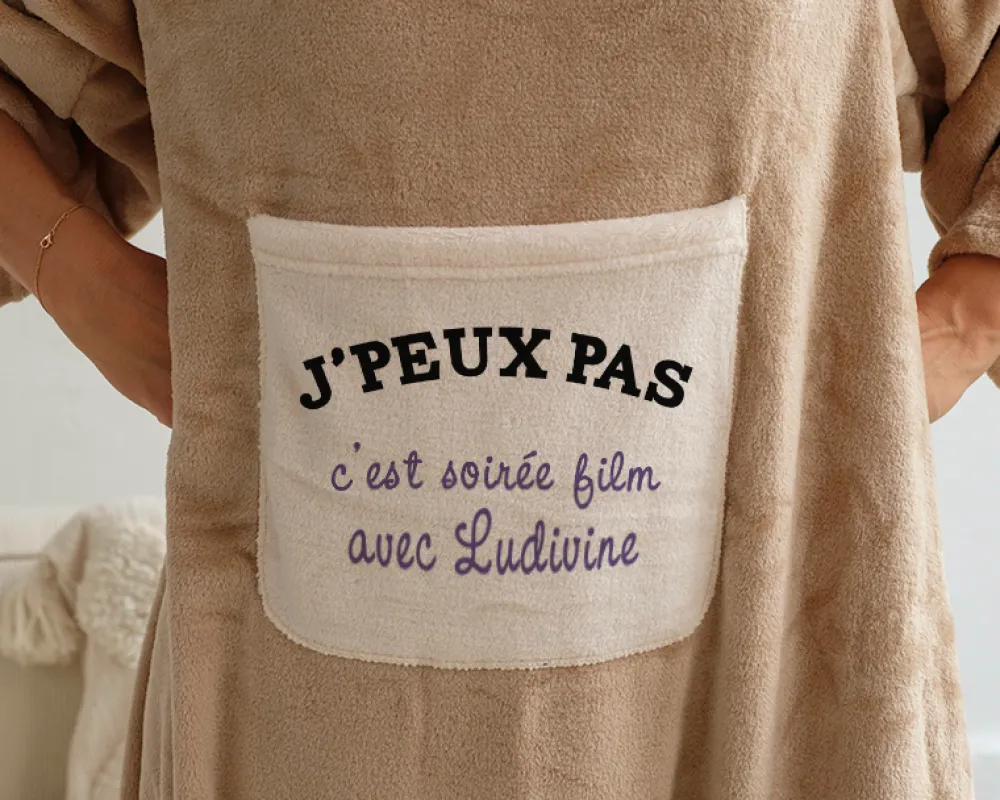 Plaid à manches personnalisé - J'peux pas|Cadeaux.com Discount