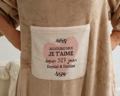 Plaid à manches personnalisé - Aujourd'hui je t'aime depuis|Cadeaux.com Sale