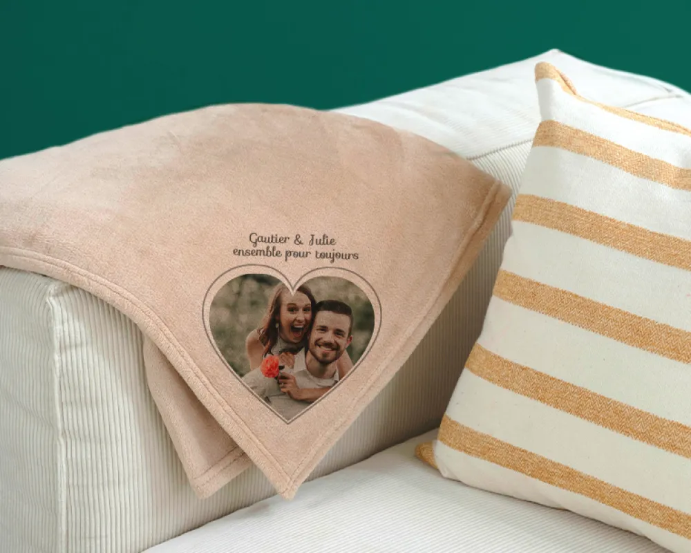 Plaid personnalisé - Coeur Photo|Cadeaux.com Clearance